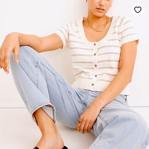 Madewell Linden Scoop Sweater Tee Top in Stripe